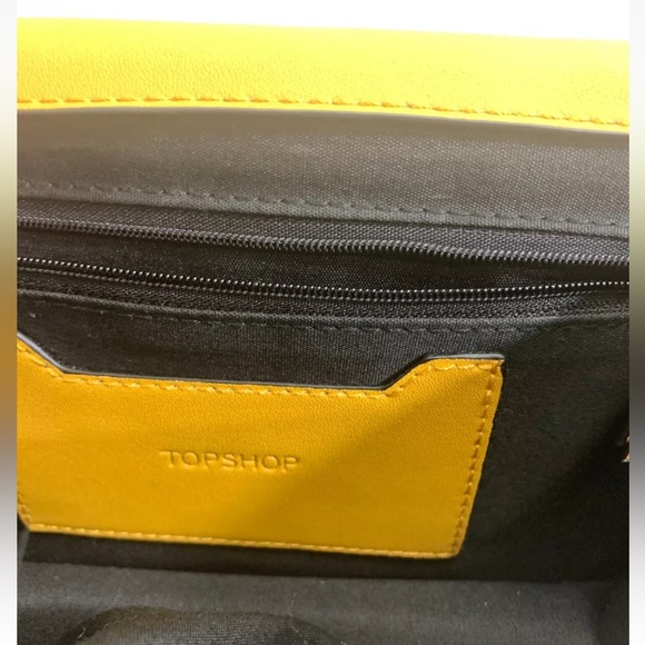 TOPSHOP Tan Honey Studded Shoulder Cross Body Handbag Silver Thick Chain Strap - Picture 6 of 6